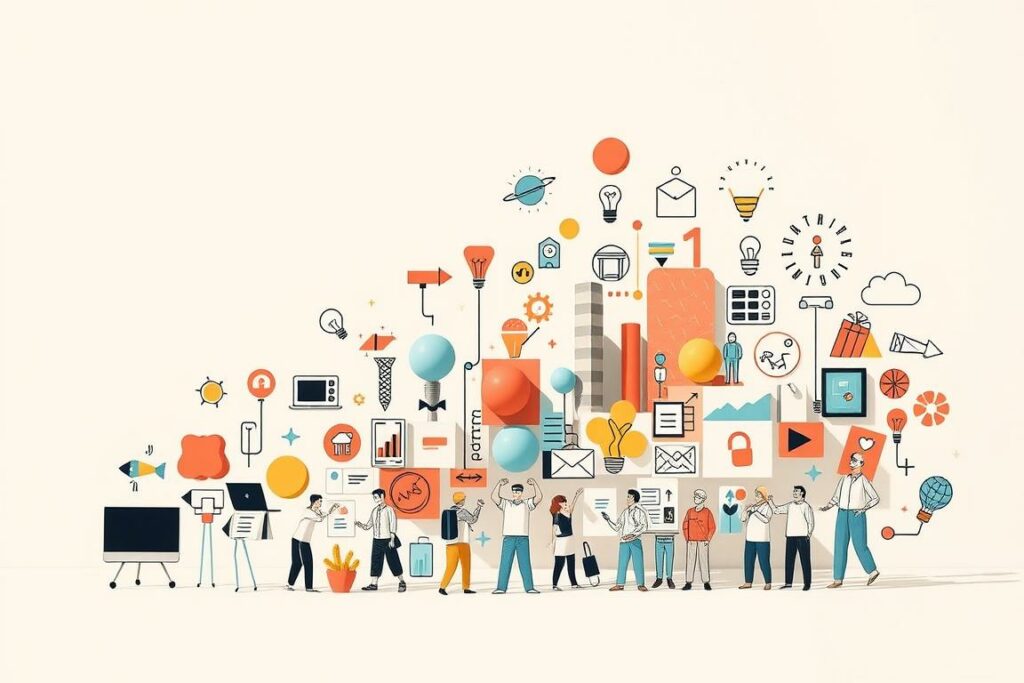 A vibrant and energetic collage of startup ideas, showcasing a diverse range of innovative concepts against a clean, minimalist background. In the foreground, a collection of simple icons and symbols representing various business categories such as technology, e-commerce, wellness, and sustainability. In the middle ground, a dynamic arrangement of geometric shapes and forms in a muted color palette, hinting at the dynamic nature of startup entrepreneurship. The background features a soft, neutral gradient, providing a clean and uncluttered canvas for the central elements. Crisp, natural lighting casts subtle shadows, adding depth and dimension to the overall composition. The mood is one of creativity, inspiration, and the boundless potential of new business ventures. A vibrant and energetic collage of startup ideas, showcasing a diverse range of innovative concepts against a clean, minimalist background. In the foreground, a collection of simple icons and symbols representing various business categories such as technology, e-commerce, wellness, and sustainability. In the middle ground, a dynamic arrangement of geometric shapes and forms in a muted color palette, hinting at the dynamic nature of startup entrepreneurship. The background features a soft, neutral gradient, providing a clean and uncluttered canvas for the central elements. Crisp, natural lighting casts subtle shadows, adding depth and dimension to the overall composition. The mood is one of creativity, inspiration, and the boundless potential of new business ventures.