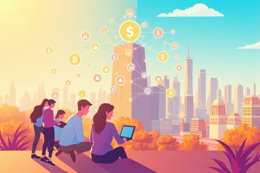 A vibrant digital illustration showcasing the advantages of affiliate marketing. In the foreground, a group of people collaborate on a laptop, representing the ease of setting up an affiliate program. The middle ground features a network of interconnected icons, symbolizing the vast reach and scalability of this marketing strategy. In the background, a stylized cityscape with towering skyscrapers conveys the potential for global growth and passive income. The overall scene is bathed in a warm, golden light, creating a sense of prosperity and opportunity. The composition is balanced and dynamic, capturing the essence of the benefits of affiliate marketing.